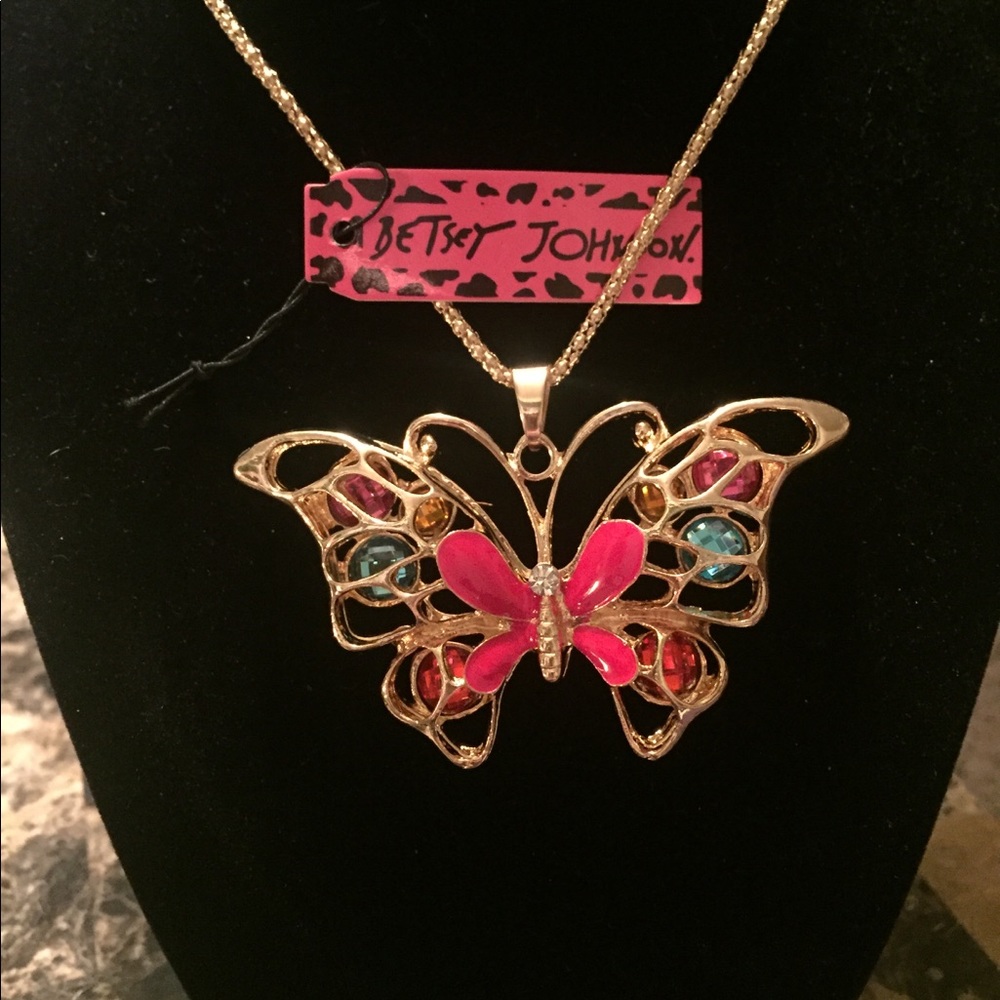 Betsey Johnson golden butterfly necklace